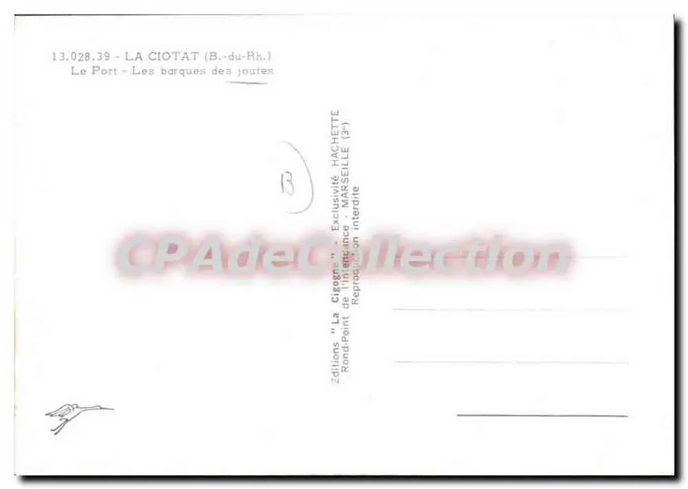 La Ciotat (B.-du-Rh.) — Der Hafen - Die Joustboote — Éditions "La Cigogne" - Rückseite