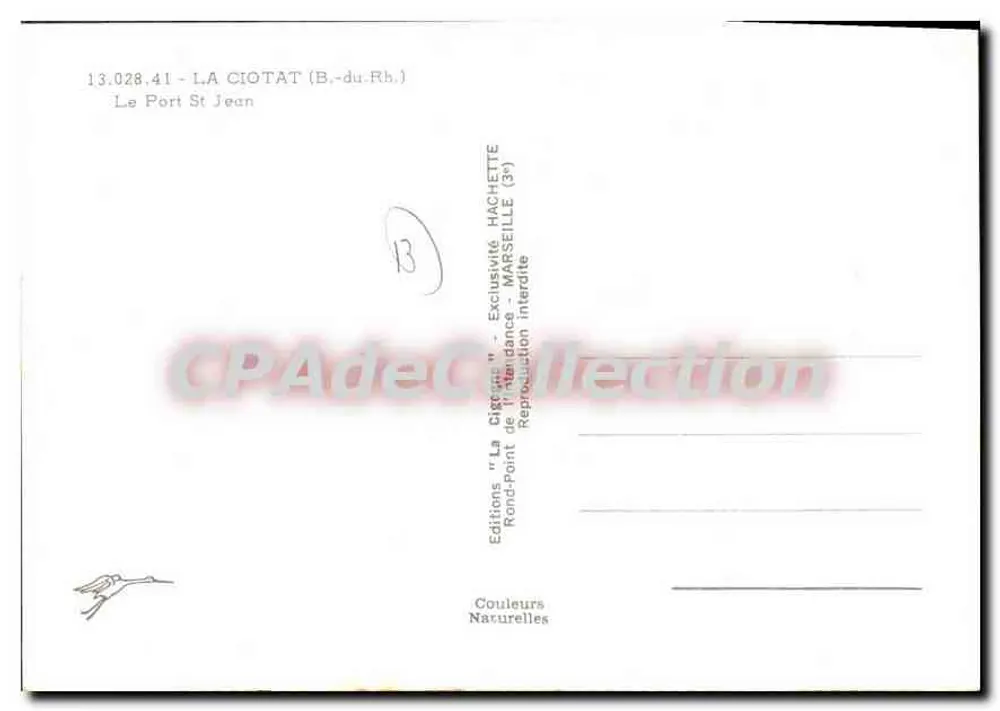 O Porto de Saint-Jean — La Ciotat (Bouches-du-Rhône) — Éditions 'La Citadelle' n°13.028.41 - Verso