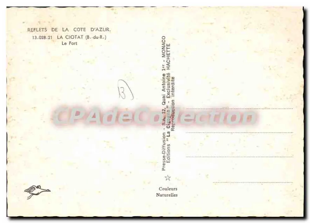 Port La Ciotat — Côte d'Azur — Éditions La Cigogne - Rewers