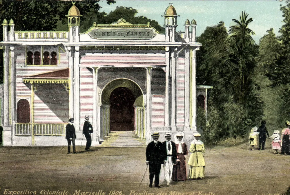 Kolonialausstellung. Marseille 1906. Pavillon für Bergbau und Forstwirtschaft — Verlag L.V. & Cie - Vorderseite