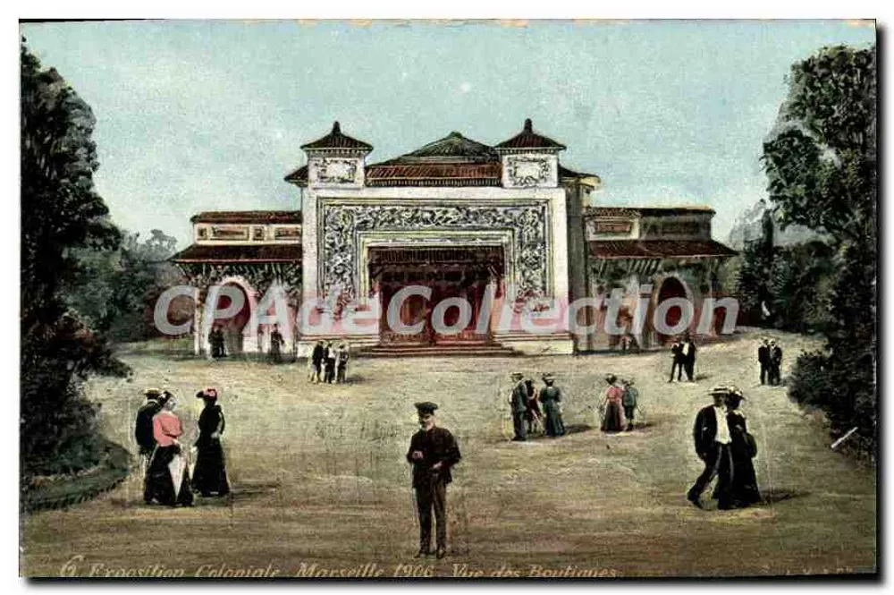 Kolonialausstellung - Marseille 1906 - Ansicht der Bouquianes - Vorderseite