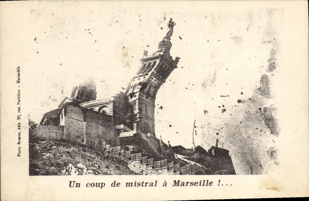 Een maestralstoot in Marseille !... — Foto Bourse, ed. 22, rue Parillon — Marseille - Voorkant