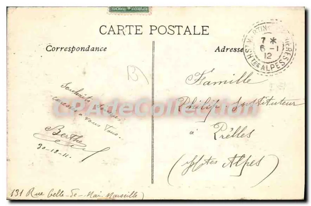 Marselha — Le Prado, visto da Praia — Cendouillet & Byrrh - Verso