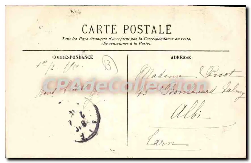 Marseille — Kreuzung der Allées de Meilhan und Capucines — Éd. L. C. P. (n°14) - Rückseite
