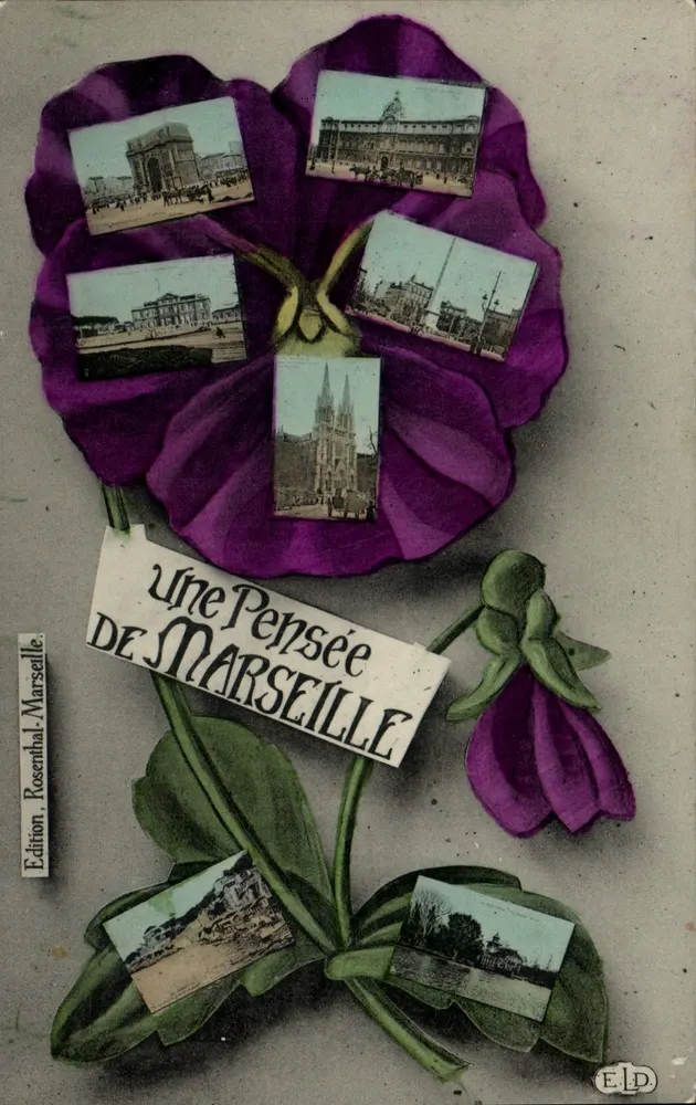Une Pensée de Marseille — Édition Rosenthal, Marseille - Recto