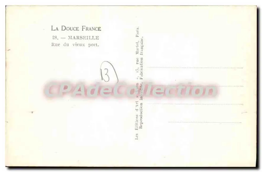 Rue du Vieux Port — Marselha — Éditions d'Yslon - Verso