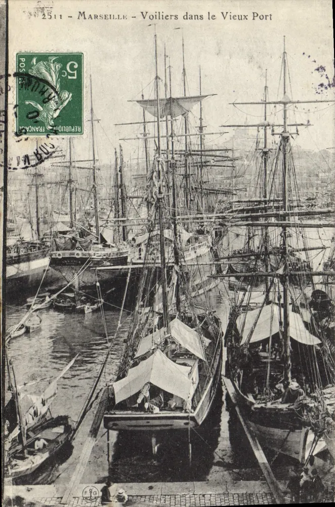 Marseille — Segelschiffe am alten Hafen — Repéunion - Vorderseite