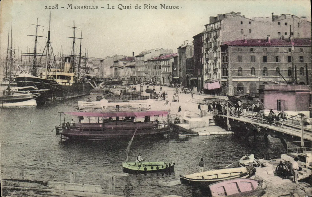 Marseille — O Cais do Rive Neuve — editor não identificado, n° de série 2208 - Frente