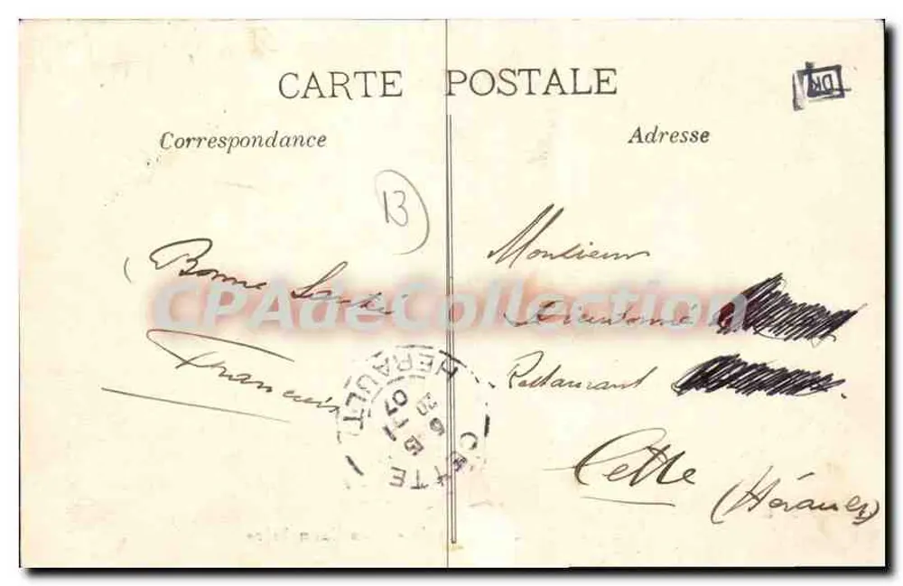 Marseille - A Rue La Cannebière — vista animada com trêmio — E. L. n°4 - Verso