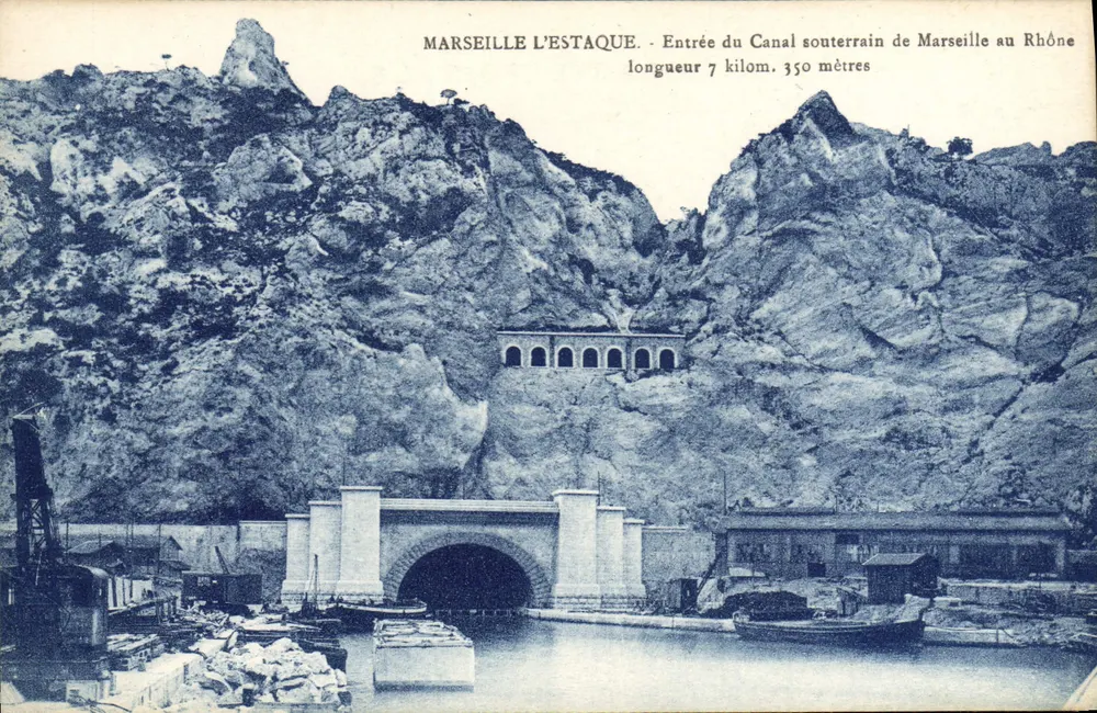 Marseille L'Estaque — Invoer van het ondergrondse kanaal van Marseille naar de Rhône — lengte 7 kilometer, 350 meter - Voorkant