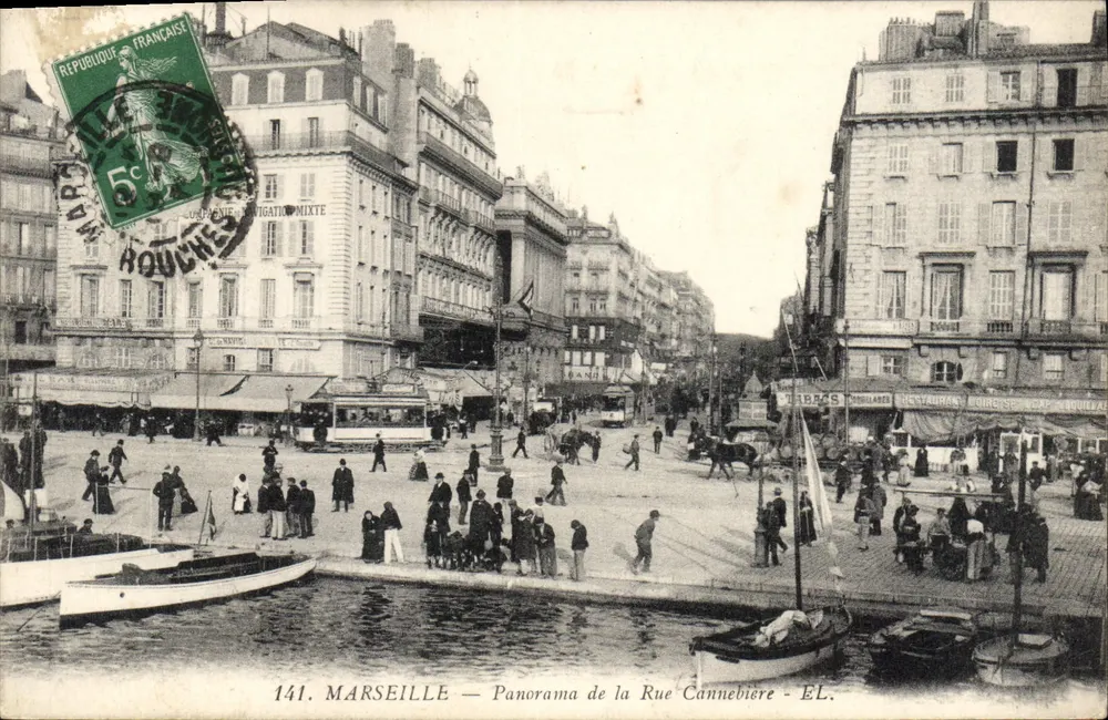 Marseille — Panorama der Rue Cannebière — EL. n°141 - Vorderseite