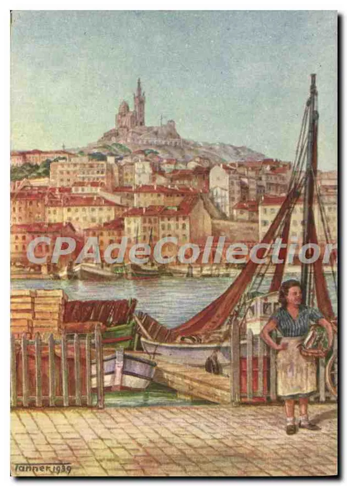 Marseille : Colline de N.-D. de la Garde — vue du port — Ianner 1939 - Recto