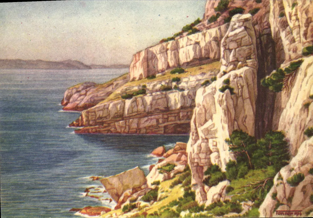 Marseille : La Fontaine de l'Escu — vue de la côte — TANNER 1914 - Recto