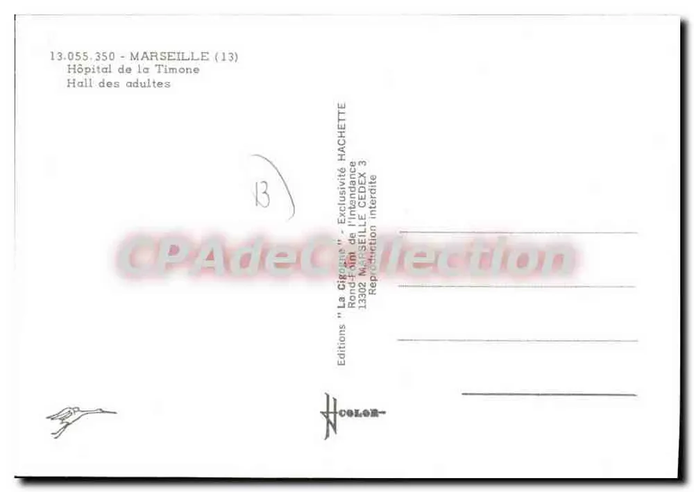 Krankenhaus La Timone — Erwachsenenbereich — Éditions "La Cigogne" - Rückseite