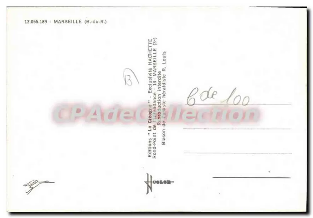 Marseille — widok portu i Starego Portu — Wydawnictwo Hachette - Rewers
