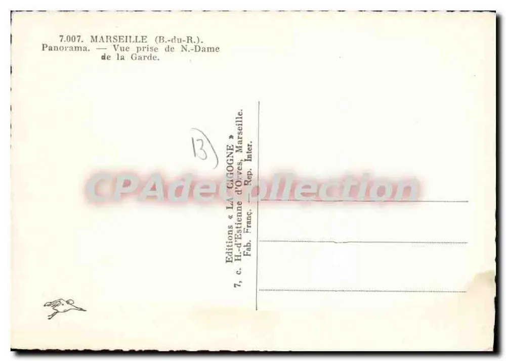 Marseille (B.-du-R.) — Panorama — Ansicht vom Notre-Dame-de-la-Garde — Éditions La Gagogne - Rückseite