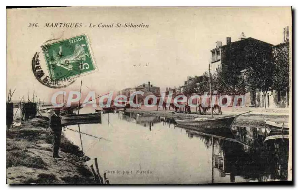 Martigues - O Canal St-Sébastien — vista do canal com barcos e edifícios — fot. Marettie, n°246 - Frente