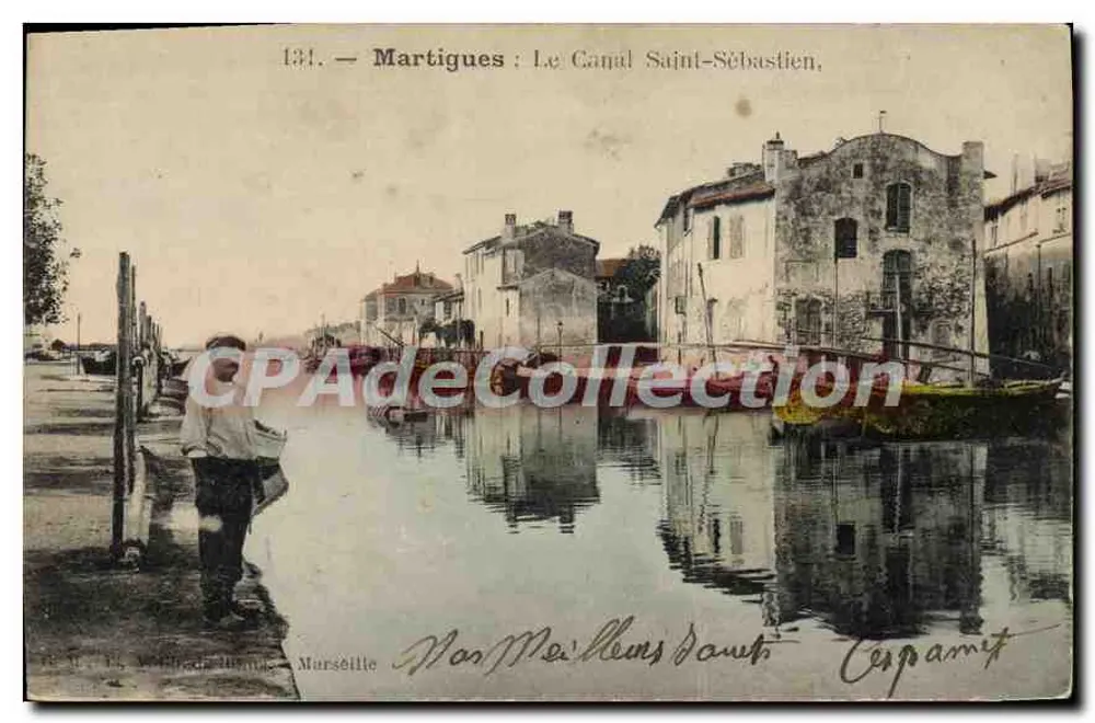 Martigues : O Canal Saint-Sébastien — Bilhete postal antigo de Coleção, n°131 - Frente