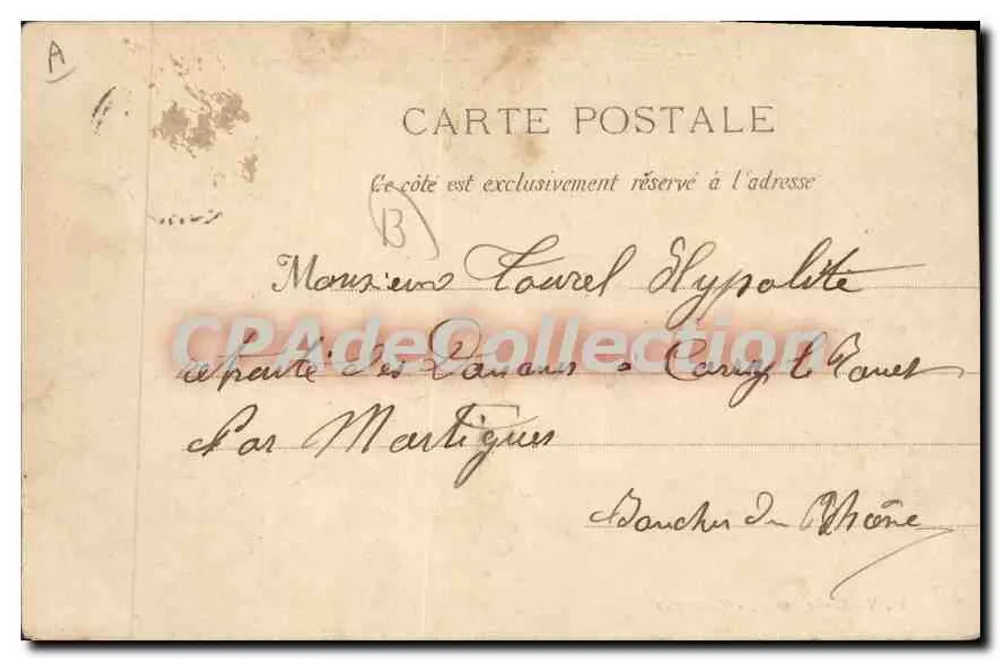 Martigues : O Canal Saint-Sébastien — Bilhete postal antigo de Coleção, n°131 - Verso