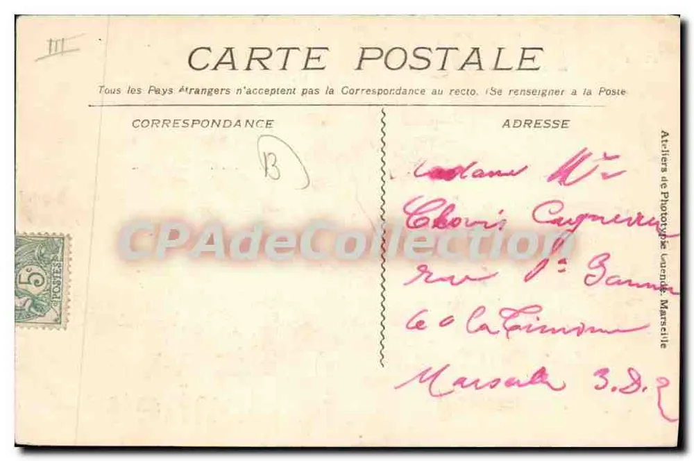 Martigues — Porte Bonheur — editor desconhecido, n° 1788 - Verso