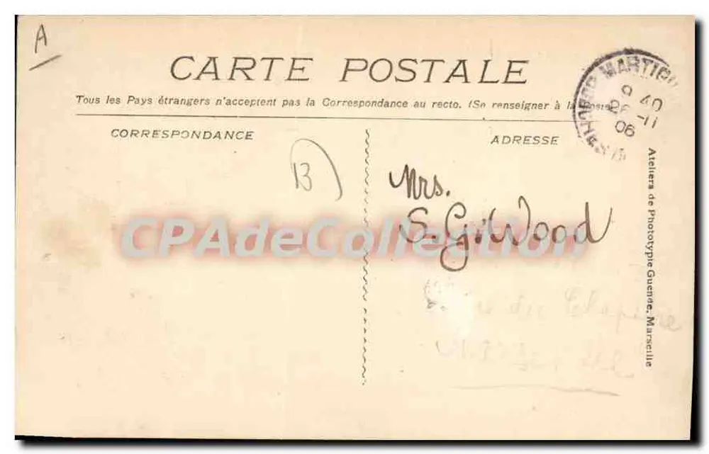 Martigues - Quai Sainte Catherine — editor: Atelier de Phototype Gueritte, n° 252 - Verso