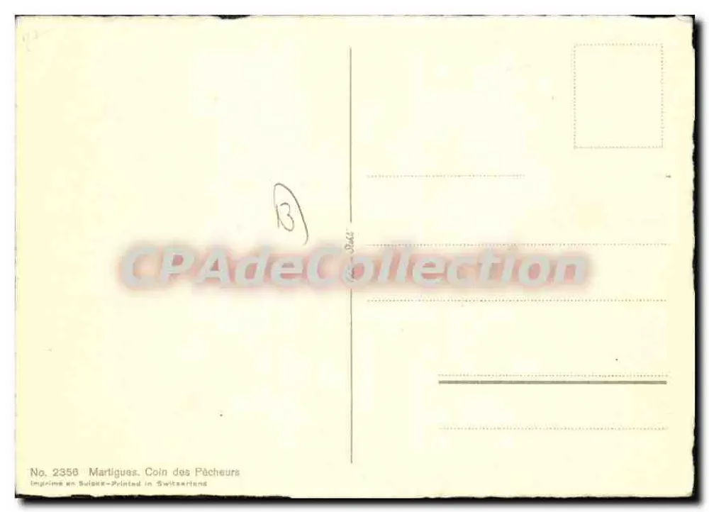 Martigues - Cantinho dos Pescadores — Imprimé en Suisse, n° 2356 - Verso