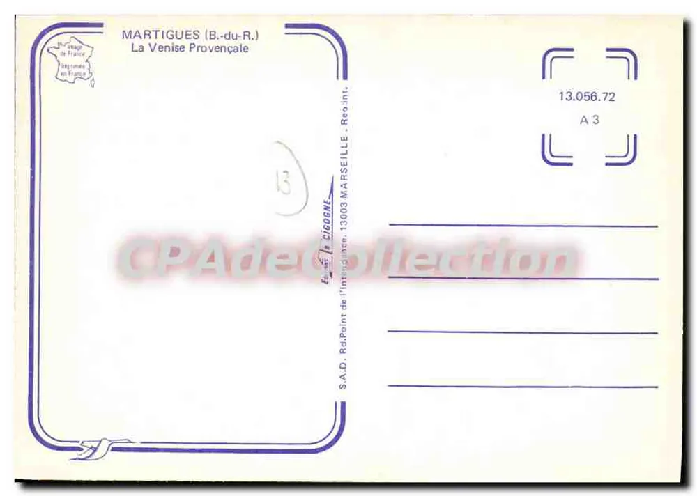 Martigues — Souvenir de Martigues — uitgever S.A.D. Digogene - Achterkant