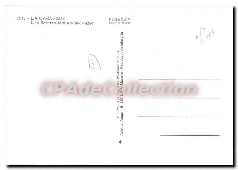 Les Saintes-Maries-de-la-Mer — Télég ramme vacances — Verlag Elnacap - Rückseite