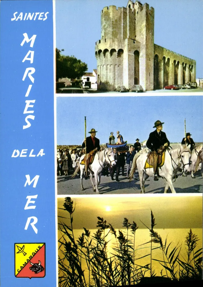 Saintes-Maries-de-la-Mer — Chiesa, processione, tramonto — Camargue - Recto