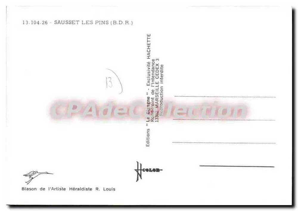 Sausset les Pins — vista panorâmica — Edições Hachette - Verso