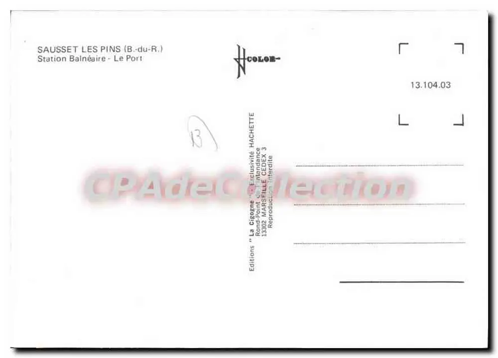 Sausset-les-Pins — Le Port — A. Cigogne - Verso