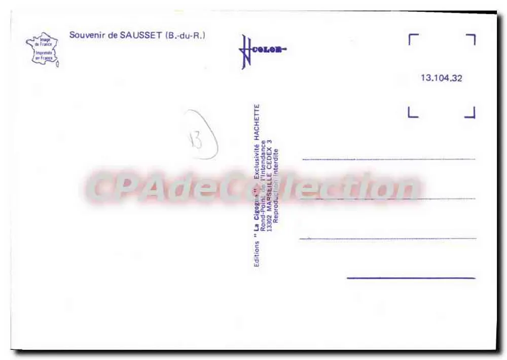 Sausset — Praia e barcos a vela — Éditions Hachette - Verso