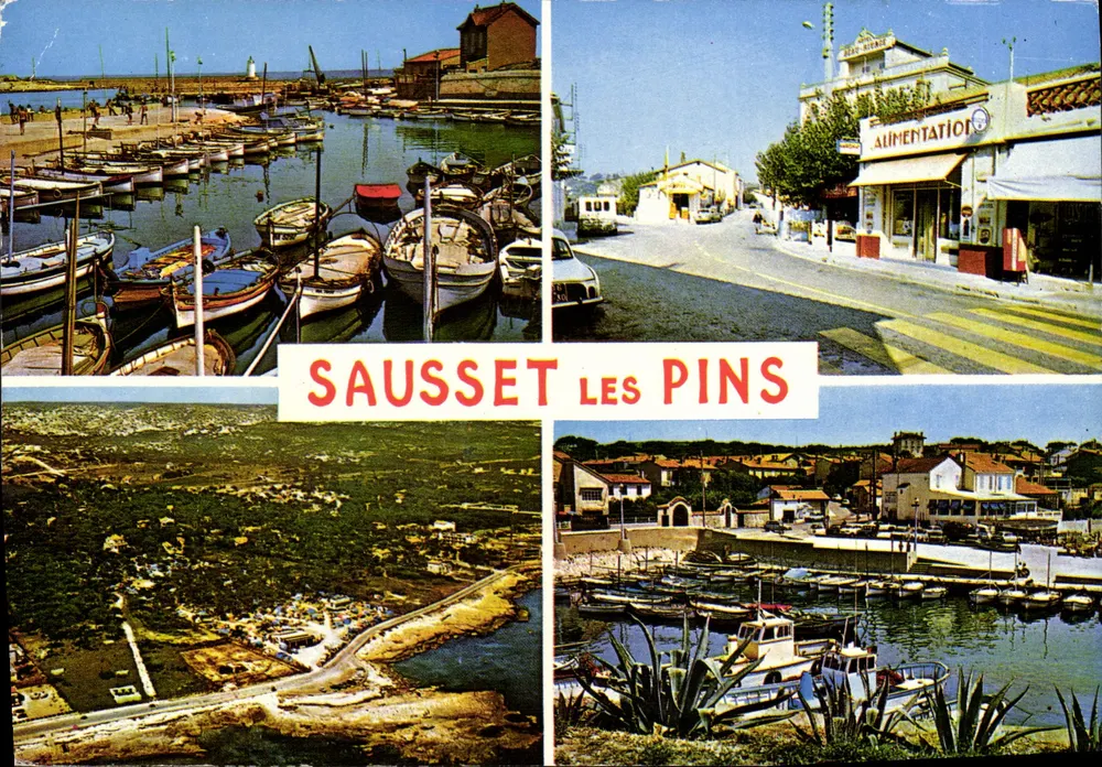 Sausset-les-Pins — vista do porto, rua comercial e panorama — Éditions de France - Frente