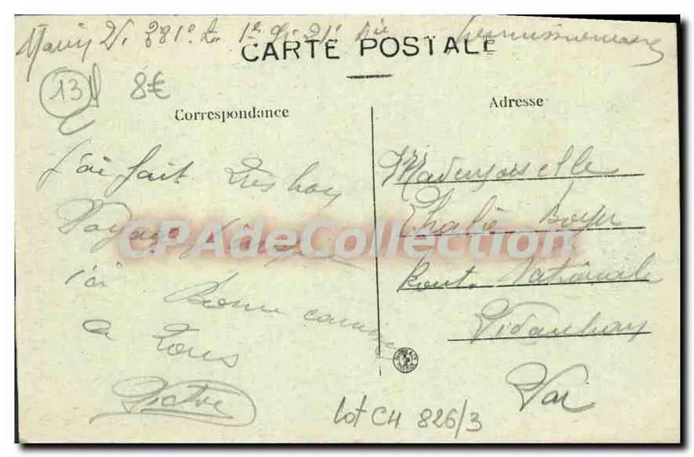 Vista Geral de TARASCON — O Ponte Suspensa sobre o Ródano, o Velho Castelo do Rei René e o Crocher de Ste-Marthe (no primeiro plano o Casino de Beaucaire) — Coleção L. A. - Verso