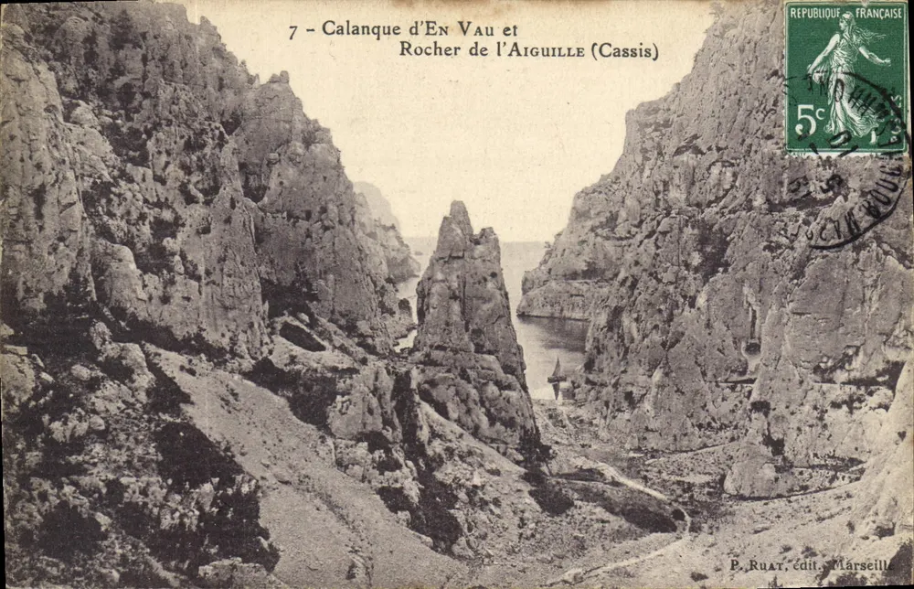 Calanque d'En Vau und Rocher de l'Aiguille (Cassis) — P. Ruat, Verlag Marseille — Nr. 7 - Vorderseite