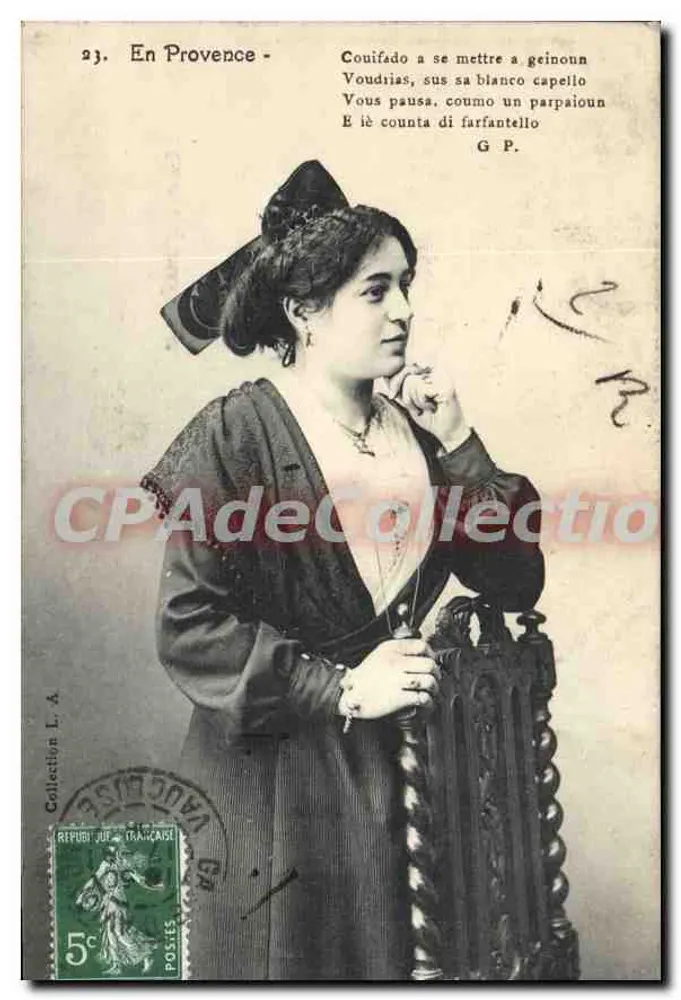 Mulher na Provência — texto em provençal — Coleção L. A. - Frente