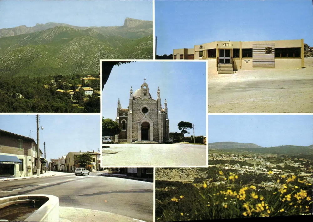 Roquefort-la-Bédoule — vista panorâmica e edifício religioso — Edições 'La Citroline' Hachette - Frente