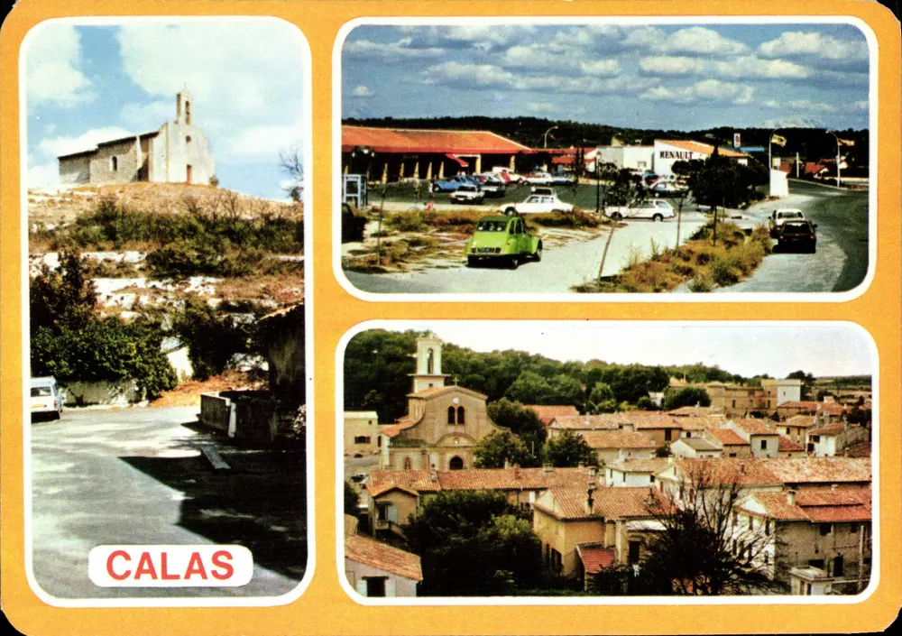 Calas — vista da capela, da concessionária Renault e do vilarejo — Sociedade de Agências e de Diffusão, MARSEILLE - Frente
