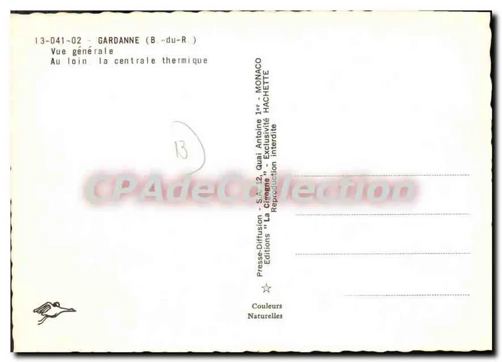 Gardanne (B.-du-R) — Allgemeiner Blick — In der Ferne, die thermische Kraftwerksanlage — Presses-Diffusion "La Crènne" - Rückseite