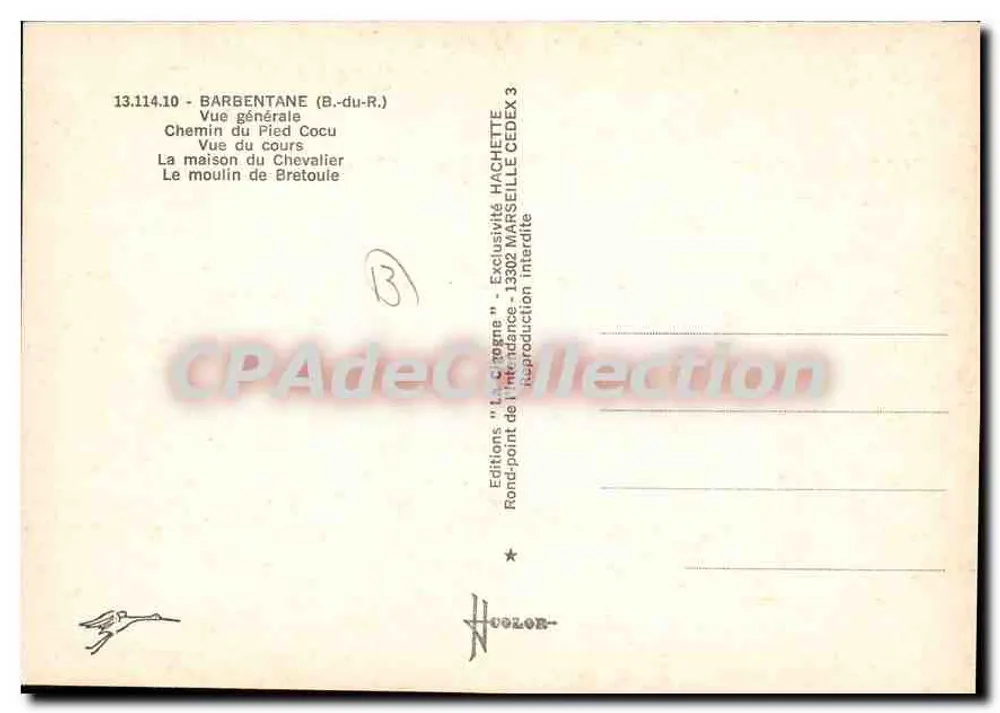 Barbentane — Allgemeine Ansicht, Mühle, Ruinen — Editions 'L. C. C. C.' - Rückseite