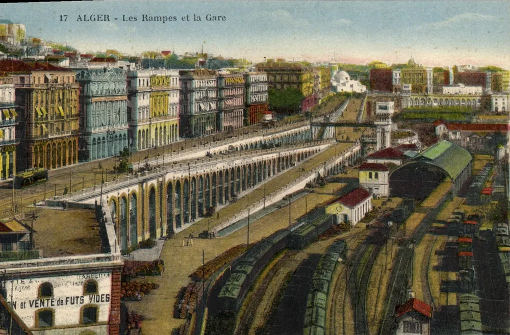 Alger - Les Rampes e a Estação — CPAdeCollection, Strasbourg - Frente