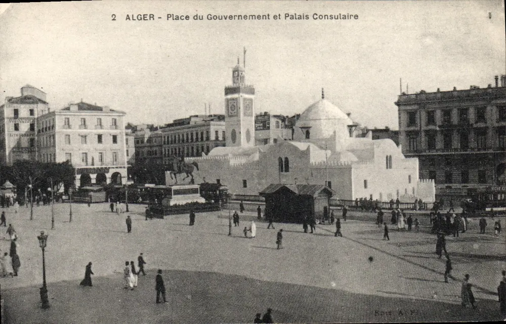 Algier - Place du Gouvernement und Konsularpalast — Verlag Pod A.P. - Vorderseite