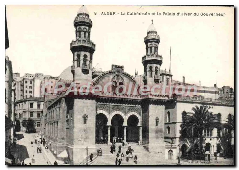 Alger - Ansicht der Kathedrale und des Winterpalastes des Gouverneurs — Verlag F. - Vorderseite