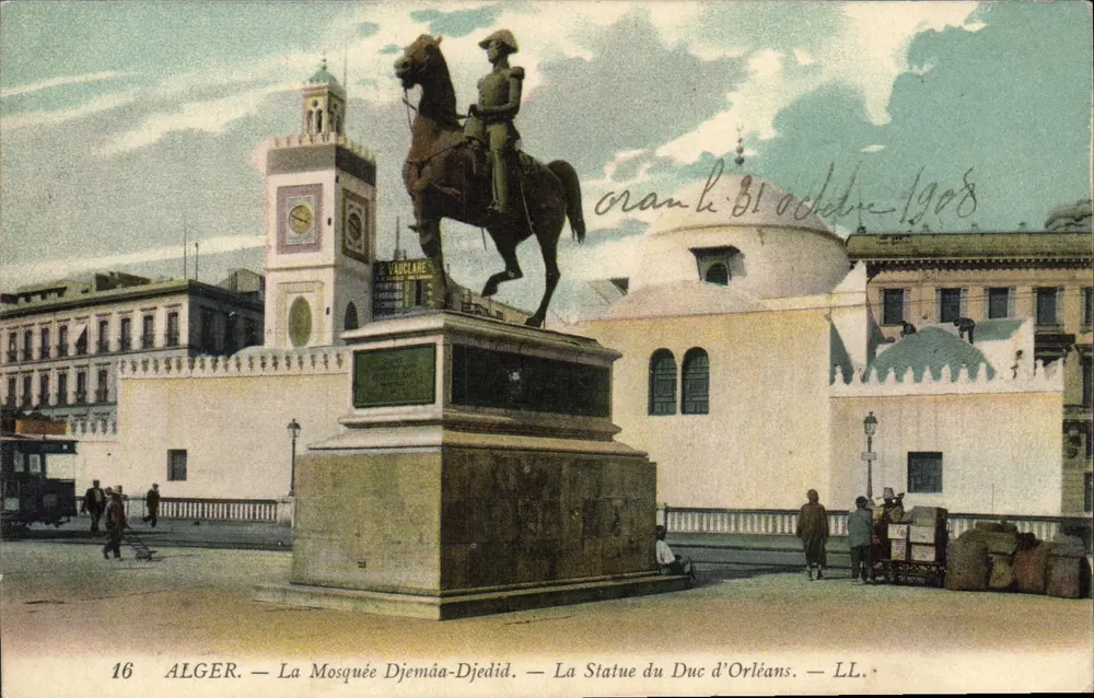 Alger — Moschee Djemâa-Djedid — Statue des Herzogs von Orléans — LL. — Nr. 16 - Vorderseite