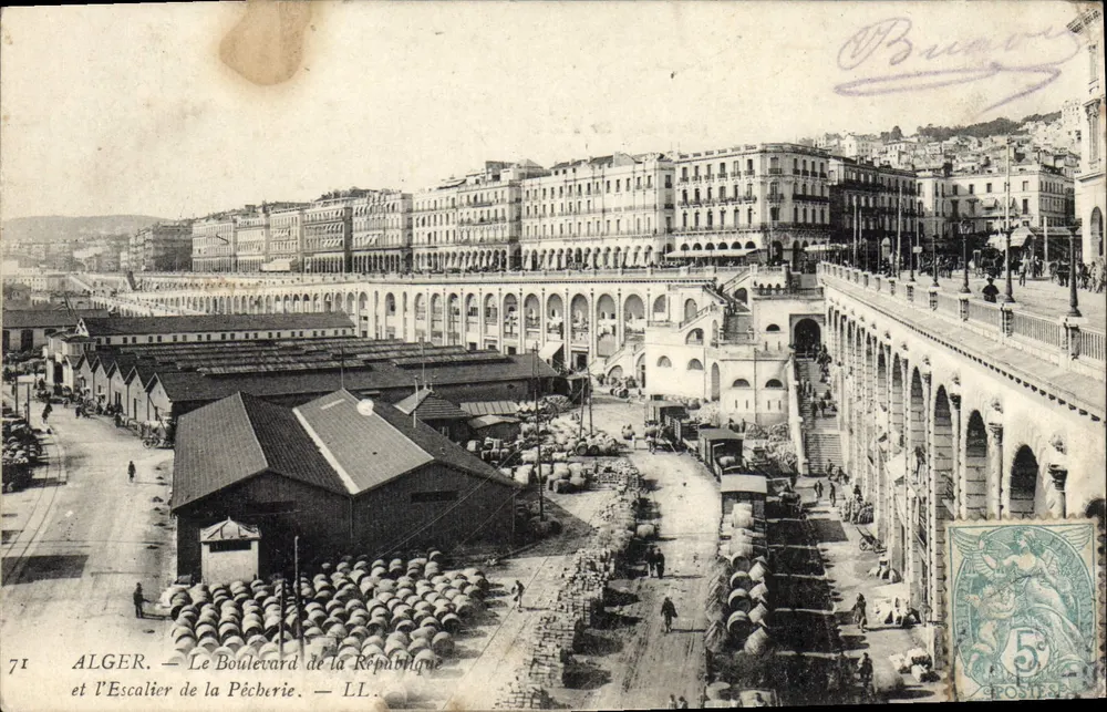 Alger — Der Boulevard de la République und der Escalier de la Pécherie — LL, n°71 - Vorderseite