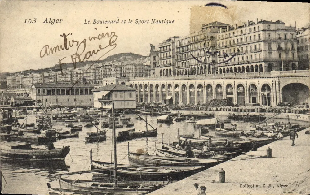 Alger — Der Boulevard und der Nautische Sport — Sammlung Z. F., Alger - Vorderseite