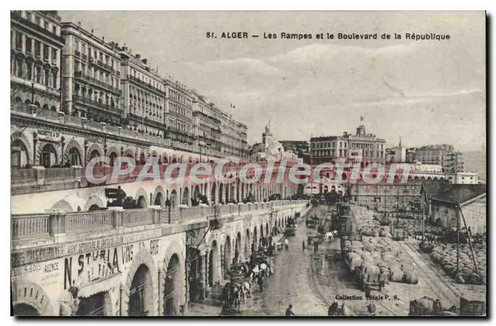 Alger — Les Rampes und der Boulevard de la République — Collection Théâle P. 8 - Vorderseite