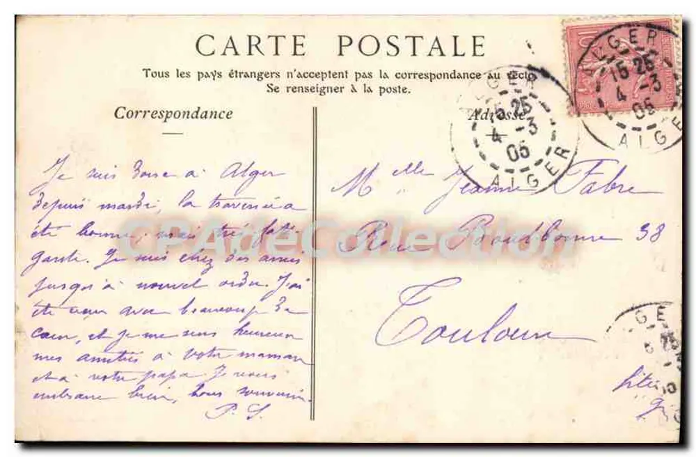 ALGER — O Kursaal — Collections ND Phot, n° 156 - Verso
