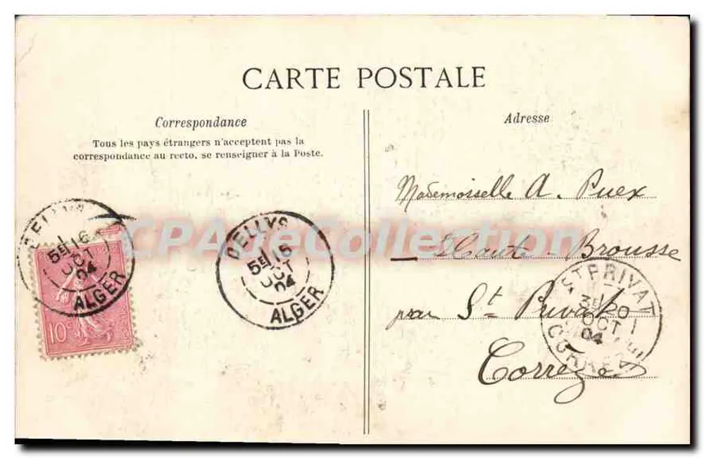 Alger - Notre-Dame-d'Afrique — vista do santuário com escrita manuscrita — editor P.S. - Verso