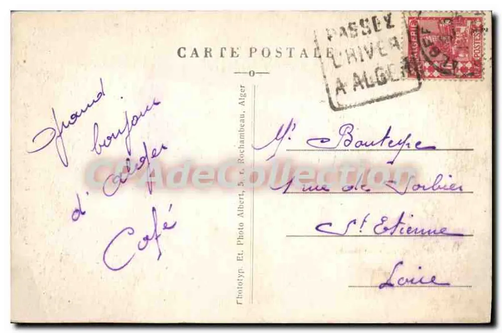 Alger — Uma Rua na Casbah — Photo Albert, n°134 - Verso